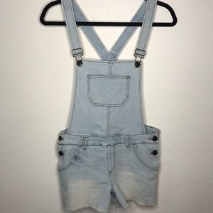 Light Denim Overalls Shorts